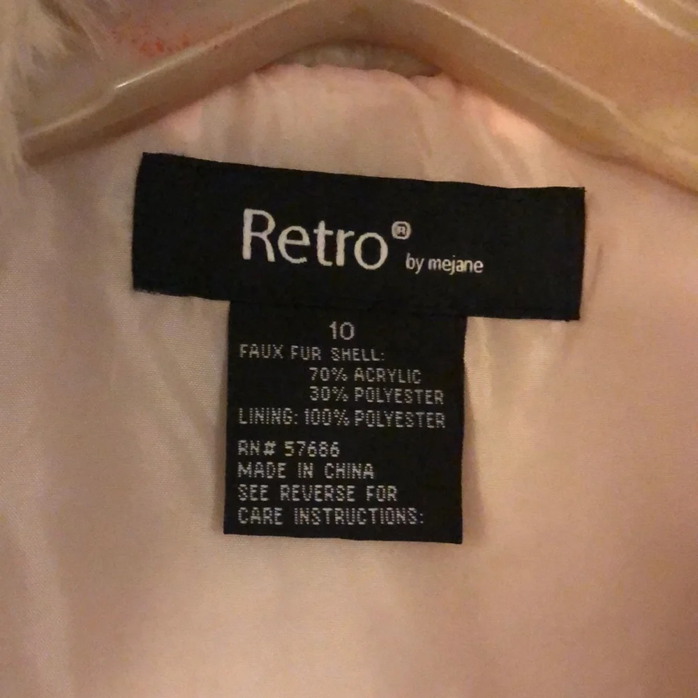 Girls' Cream Faux Fur Pea Coat